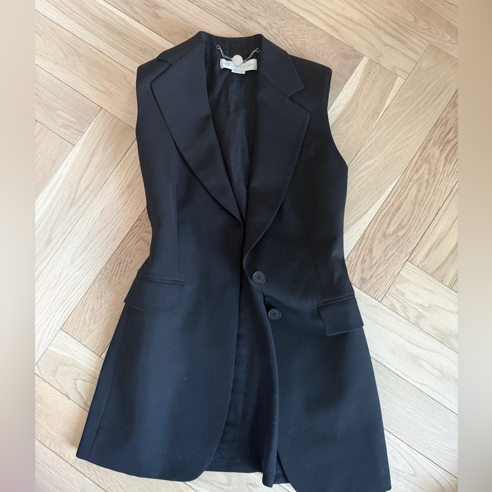 New Stella McCartney black blazer vest 38/2-4 made in Italy